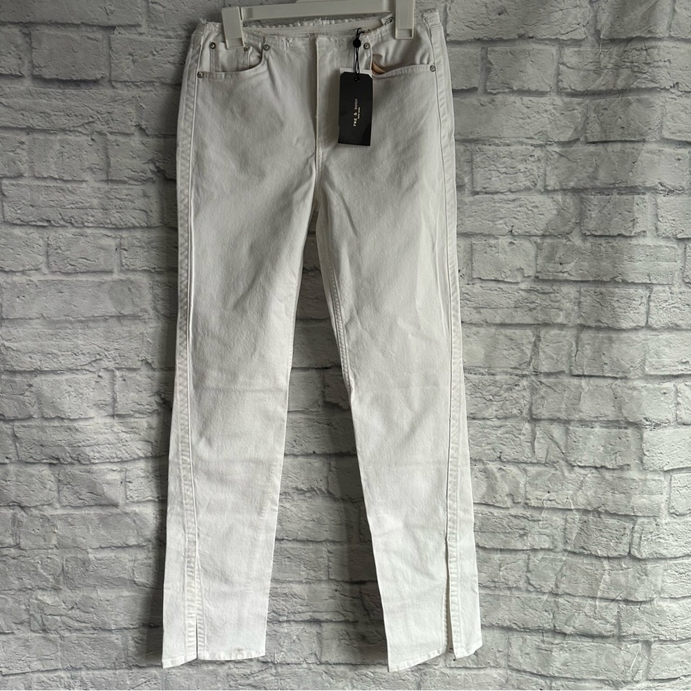 NEW WITH TAGS RAG AND BONE LOW RISE WHITE CUT OFF FLARE JEANS SIZE 27